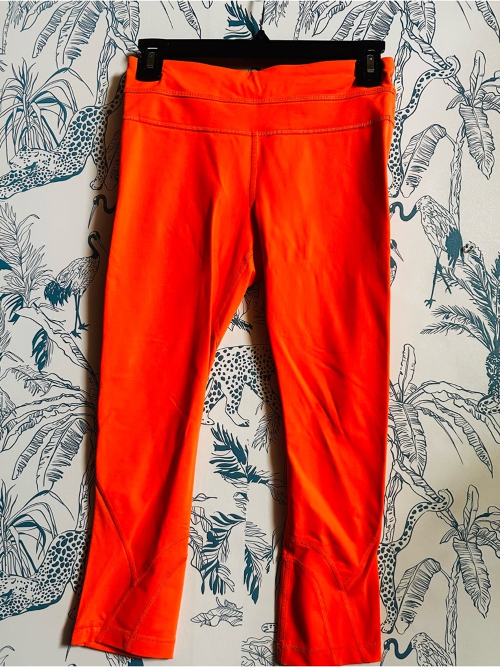 Bright Orange Athletic Crop Leggings